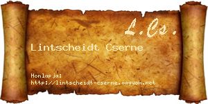 Lintscheidt Cserne névjegykártya